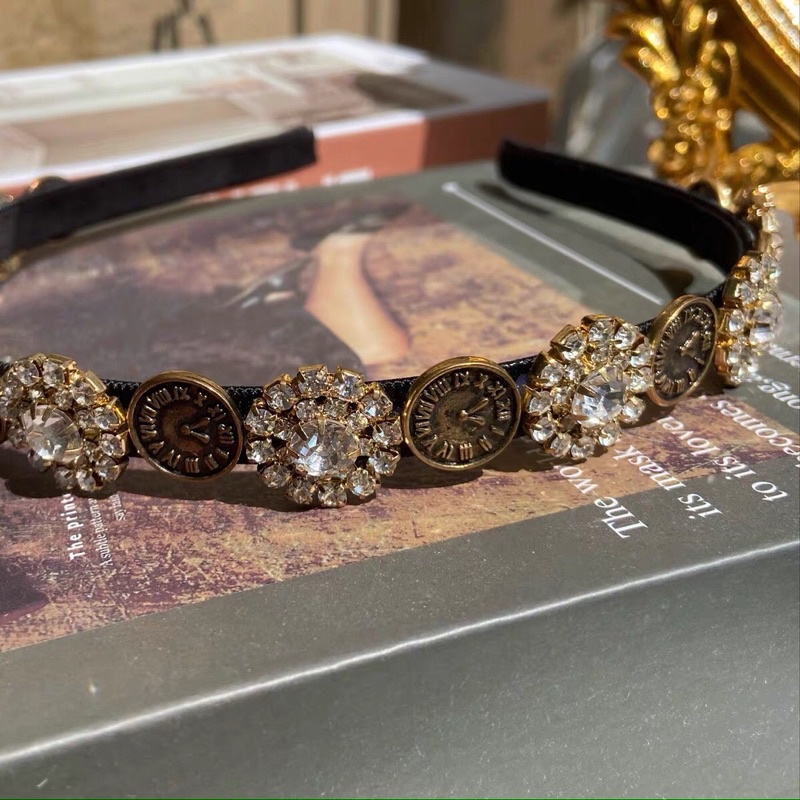 Bờm cài tóc nữ hình Đồng Hồ phối hoa đá sang đẹp