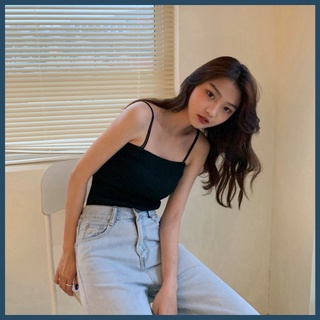 Áo hai dây sợi bún 1cm croptop cra018 màu tím/đen/trắng - tiemdojean
