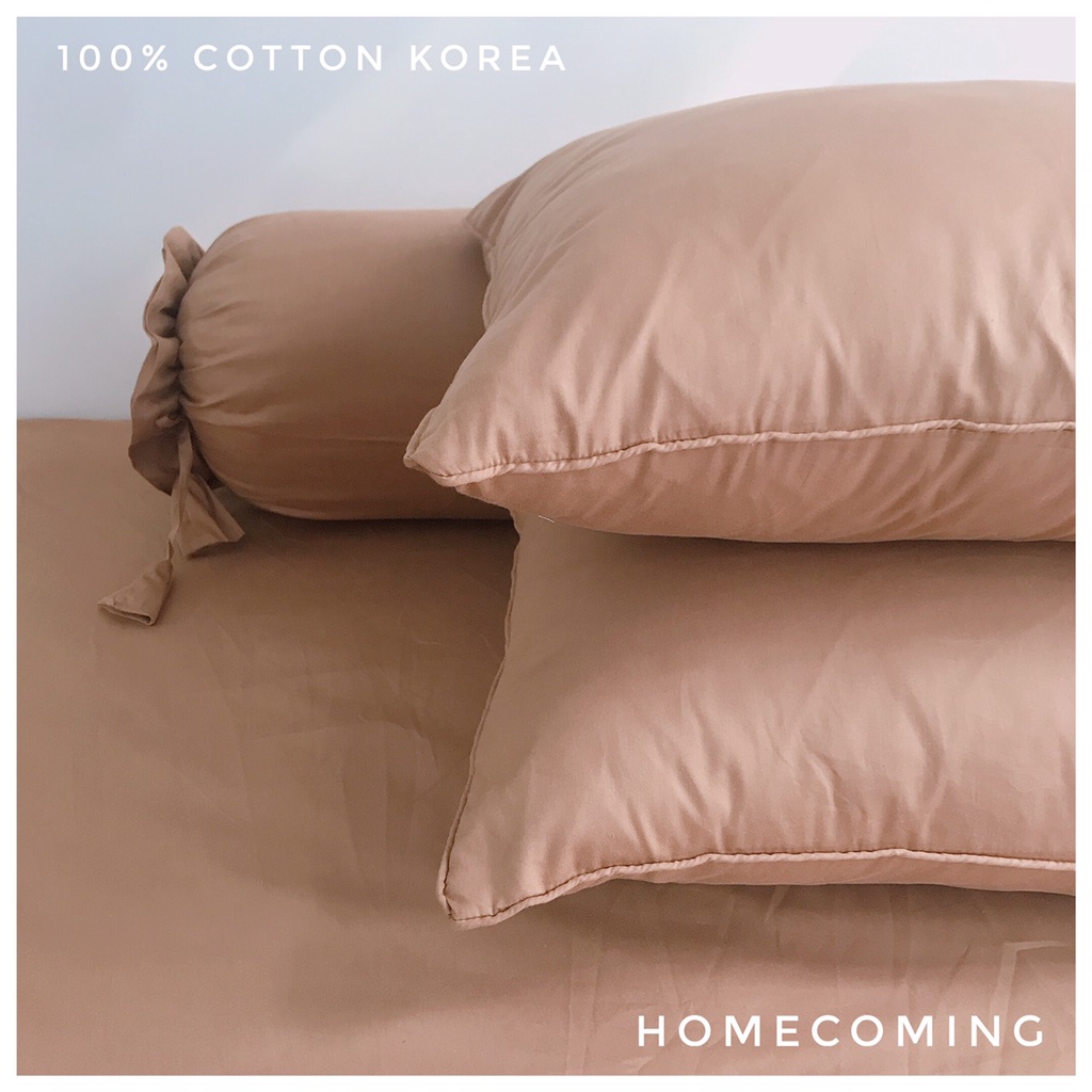 Ga giường cotton Hàn 100% màu trơn được bo chun đệm kích thước 1m6x2m/1m8x2m/2mx2m2 thương hiệu Homecoming VN