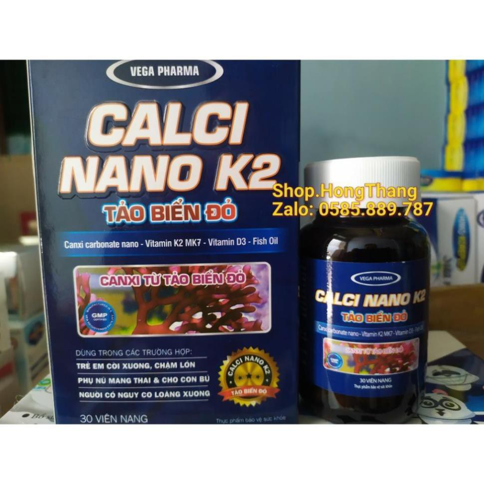 Calci Nano K2 Tảo Biển Đỏ Bổ sung canxi, chống còi xương, loãng xương, phát triển nhanh, xương chắc khỏe,