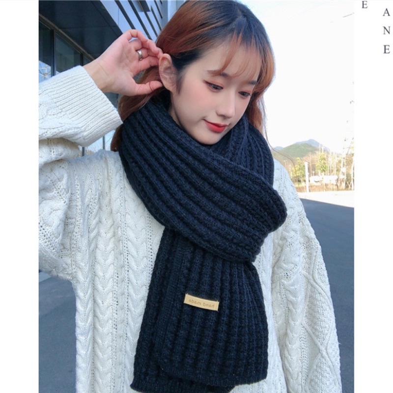 Khăn len choàng quàng cổ giữ ấm mùa đông kiểu dáng Hàn Quốc