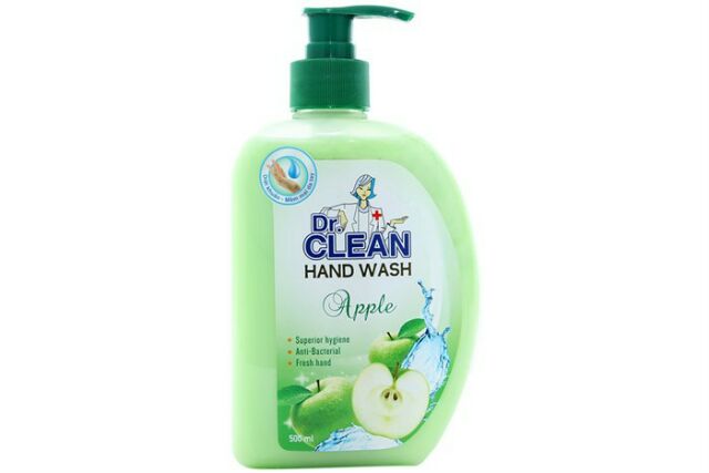 (Chính hãng)  Nước rửa tay Dr. Clean hương Táo, Chanh, Dâu chai 500ml