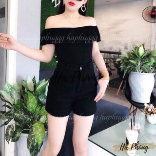 🔥 quần short nữ cạp cao màu đen chất umi đanh đẹp 🥰