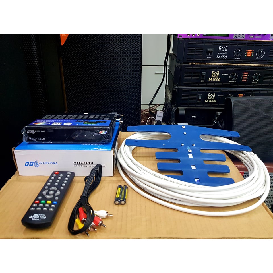Đầu thu truyền hình số mặt đất VTC T201 + Ăngte thu sóng : Thu khoảng 70 kênh