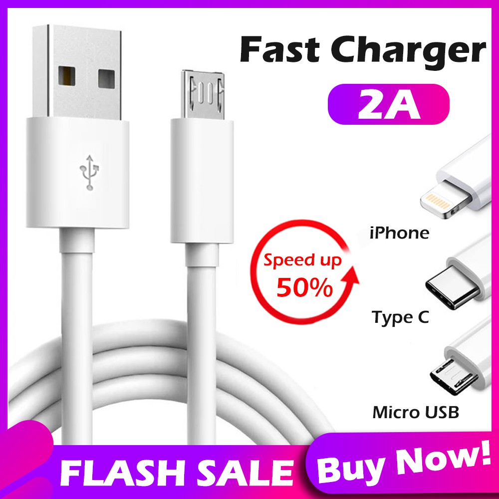 Dây cáp sạc nhanh USB Type C 2A tiện lợi dành cho điện thoại thông minh