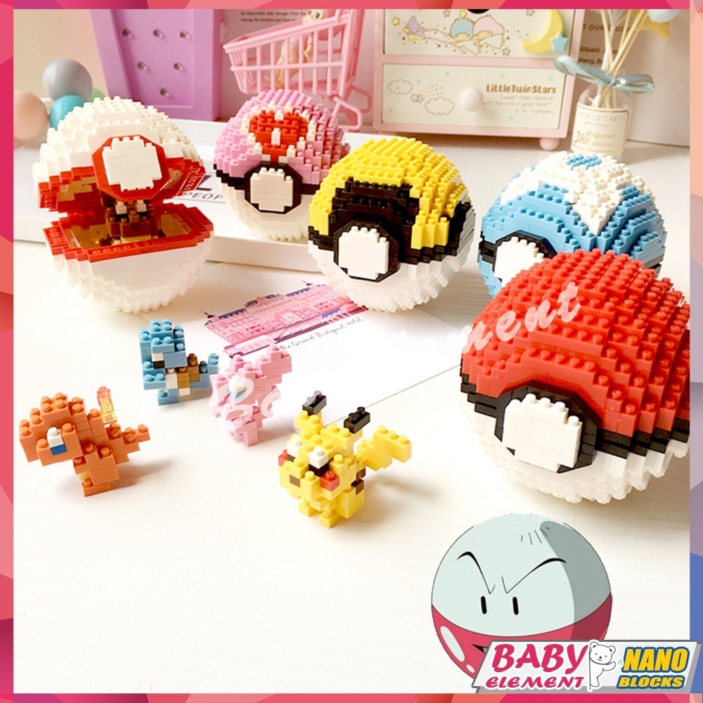Nano Khối Pokémon Bỏ Túi Quái Vật Pikachu Xếp Hình Khối Xây Dựng Spuirtle Sáng Tạo Giáo Dục Tự Làm Đồ Chơi Quà Tặng