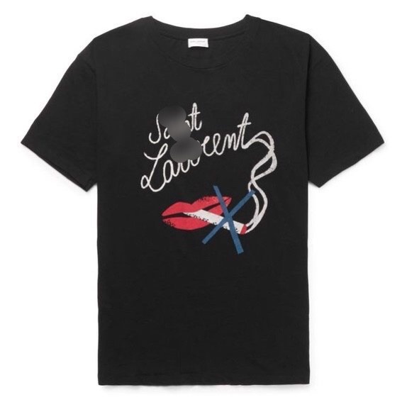 Áo thun môi hút thuốc đen trắng nam nữ