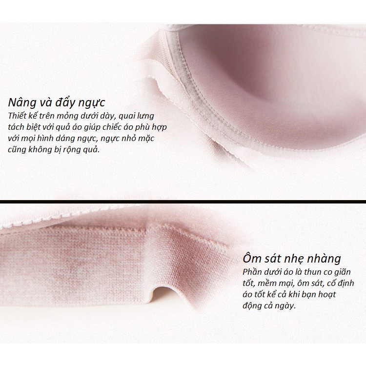 [ HÀNG CAO CẤP ] Áo lót cotton không gọng định hình , áo ngực đệm vừa 2.2cm nâng ngực muối tiêu cao cấp AC23