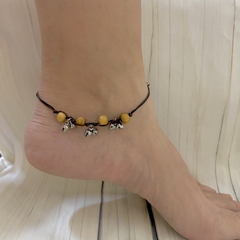 Handmade bell Anklet with wood beads - Lắc chân chuông hạt gỗ vintage | BigBuy360 - bigbuy360.vn