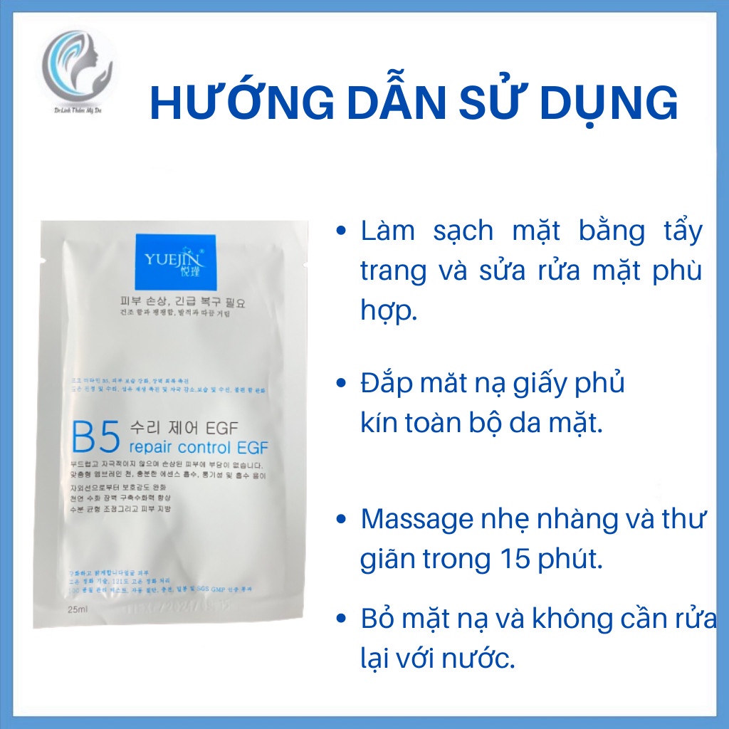 Mặt nạ B5 mask phục hồi cấp ẩm làm dịu da Repair Control EGF MN01