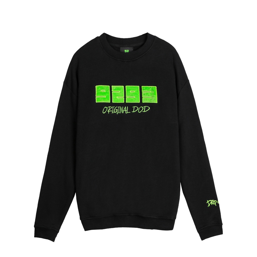 ❦Áo Sweater/ tay dài 9293 Original DOD màu đen 100%cotton chân cua xịn bảo hành 1 đổi