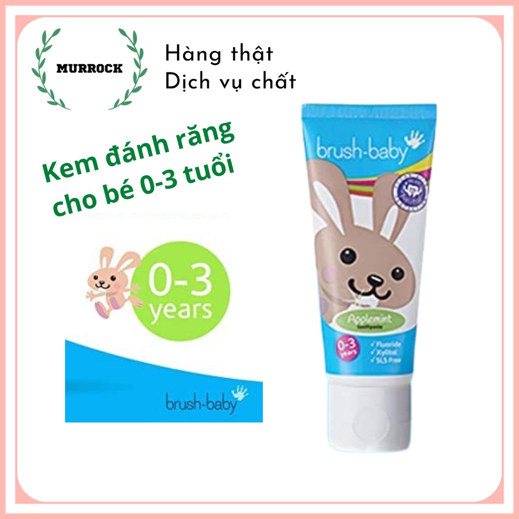 Kem đánh răng cho bé 0-3 tuổi Brush baby Applemint UK Anh HSD 12.2025