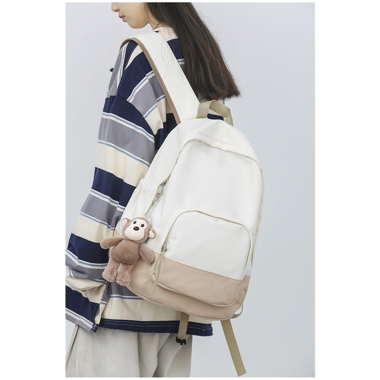 Balo nữ đi học basic trơn đẹp thời trang ullzang hàn quốc đựng vừa laptop 15.6inch dòng mới B356