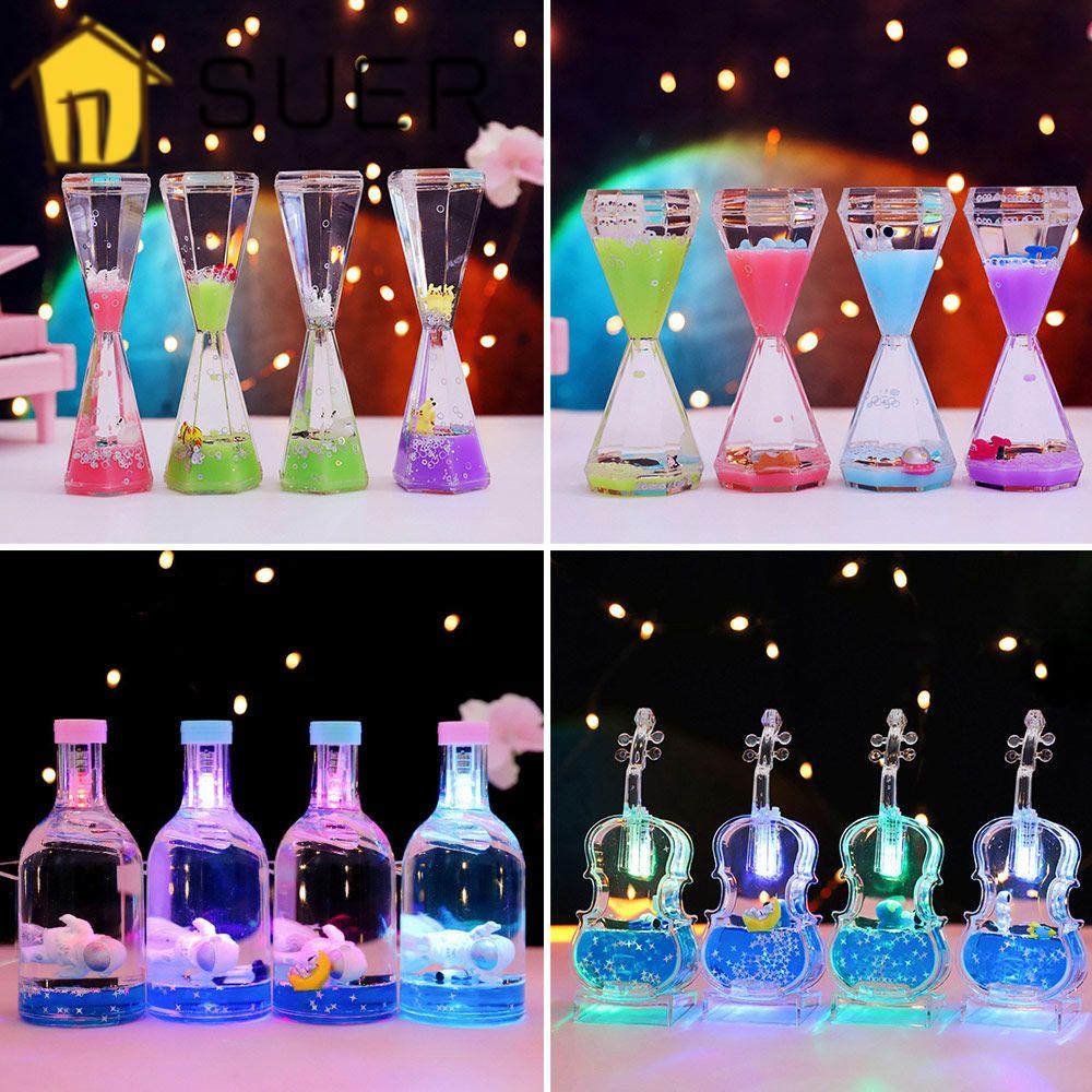 Suenin Đồng Hồ Cát Dạng Lỏng Nhiều Màu Sắc Hình Phi Hành Gia Chống Rò Rỉ Dầu Trang Trí Đàn Violin