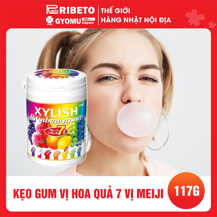 Kẹo Gum vị hoa quả 7 vị Meiji Nhật Bản