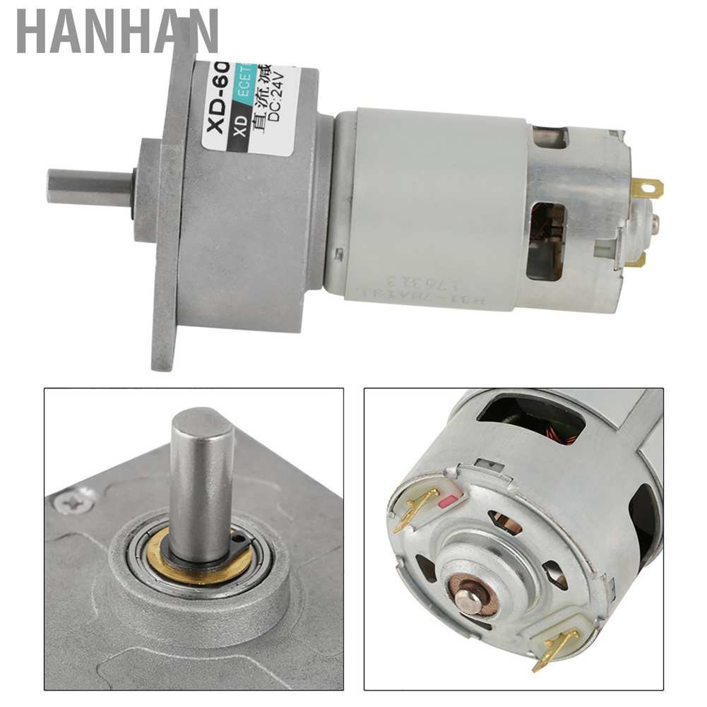 HANHAN DC12V/24V 35W Micro DC Metal Gear Motor Speed Adjustable CW/CCW