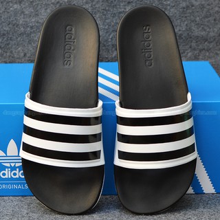 Dép Adidas Cloudfoam Sample 2018 màu đen đế trắng sọc đen