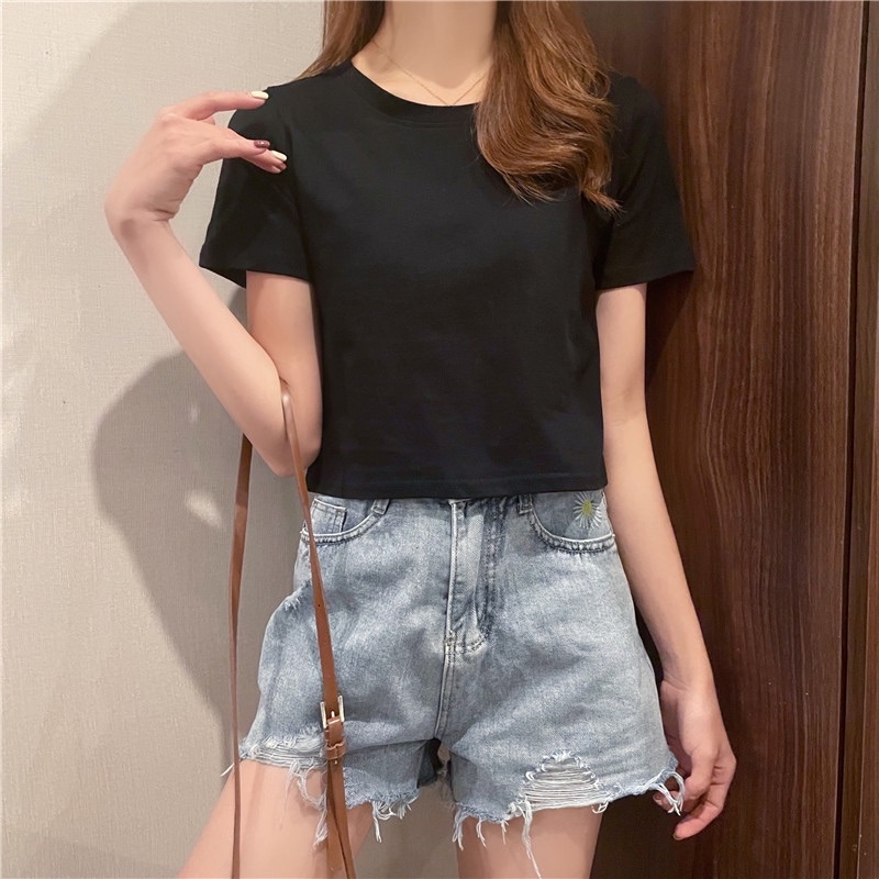 Áo Thun Nữ , Cổ Tròn ,Tay Ngắn Giản Dị Co Giãn Nhẹ Freesize Dưới 60kg ( mã zaza95)
