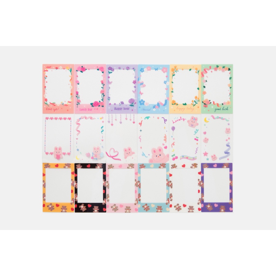 Toploader Decor ARTBOX Hàn Quốc Trang Trí Card Ảnh Photocard Polaroid 18 Khung Ribbon Confetti