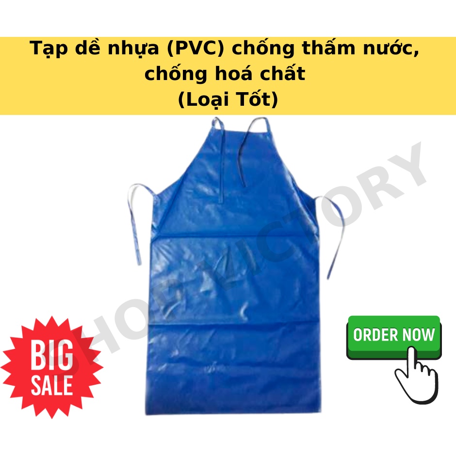 [GIAO NHANH 1H HCM] Tạp dề nhựa chống thấm nước xanh/trắng (LOẠI TỐT)