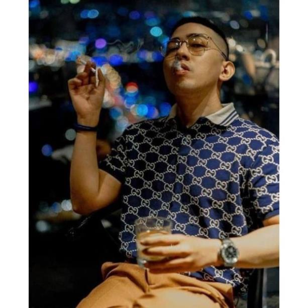 áo phông nam tay ngắn có cổ chất thun lạnh mịn màng -áo phông nam Gucci thuê cực đẹp 🥇