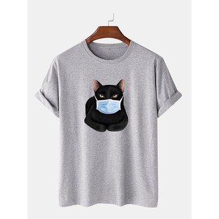 Áo thun mèo đeo khẩu trang