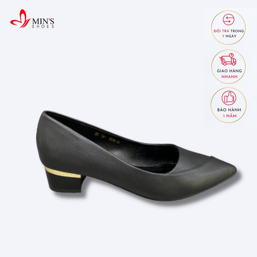 Min's Shoes - Giày Da Mềm Gót Vuông 3P V228