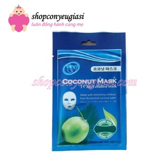 Mặt Nạ Dừa Sinh Học TV Coconut Mask Có Tinh Chất Rau Má - xanh