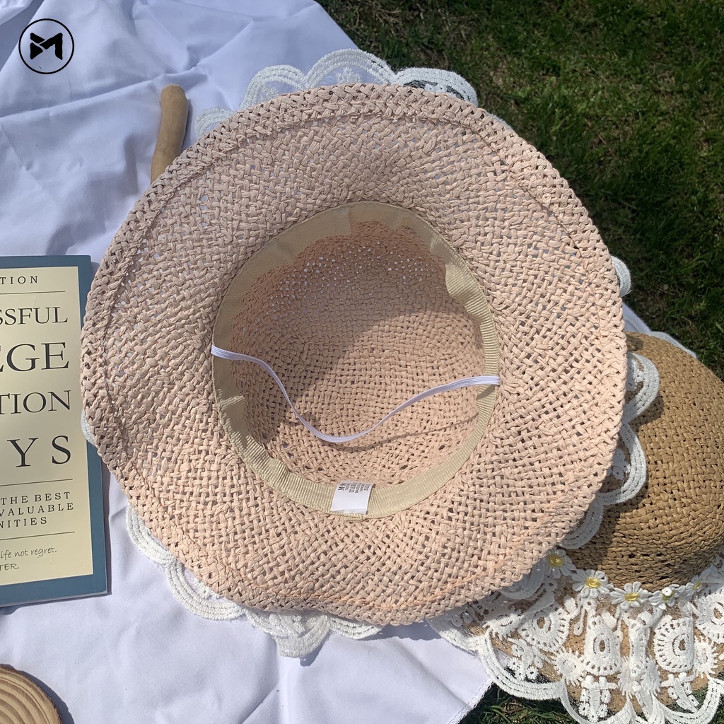 Mũ Cói Phối Ren Chống Nắng Phong Cách Công Chúa Dễ Thương Cho Các Bé