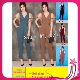 Bộ Jum Đẹp 🎁FREESHIP🎁Giảm 45k Khi Mua Đơn Từ 500k - Jumpsuit dài tay cánh tiên phối lưới TJ926