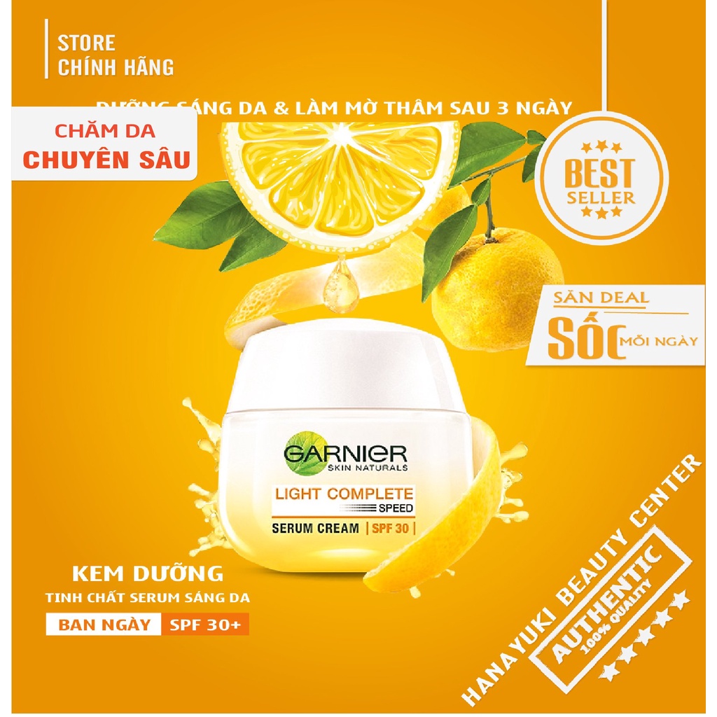 Kem dưỡng serum sáng da ban ngày Garnier SPF30 50ml- Hanayuki Asia