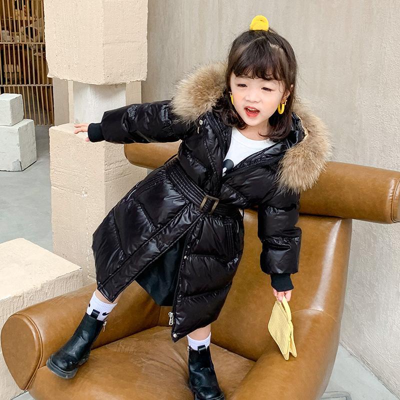 Áo Khoác Phao Đệm Cotton Dáng Dài Phối Lông Phong Cách Phương Tây Thời Trang Mới 2021 Cho Bé Gái