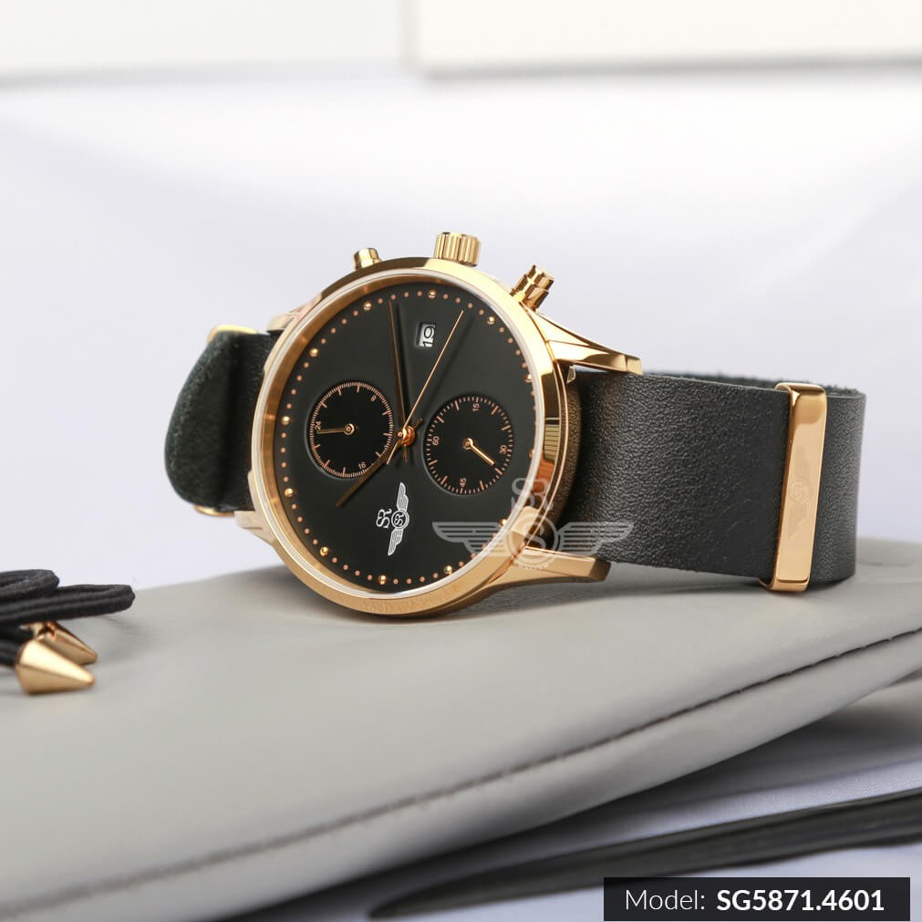 Đồng hồ nam SRWATCH Chrono SG5871.4601 mặt kính Sapphire dây da cao cấp 2 lớp chống