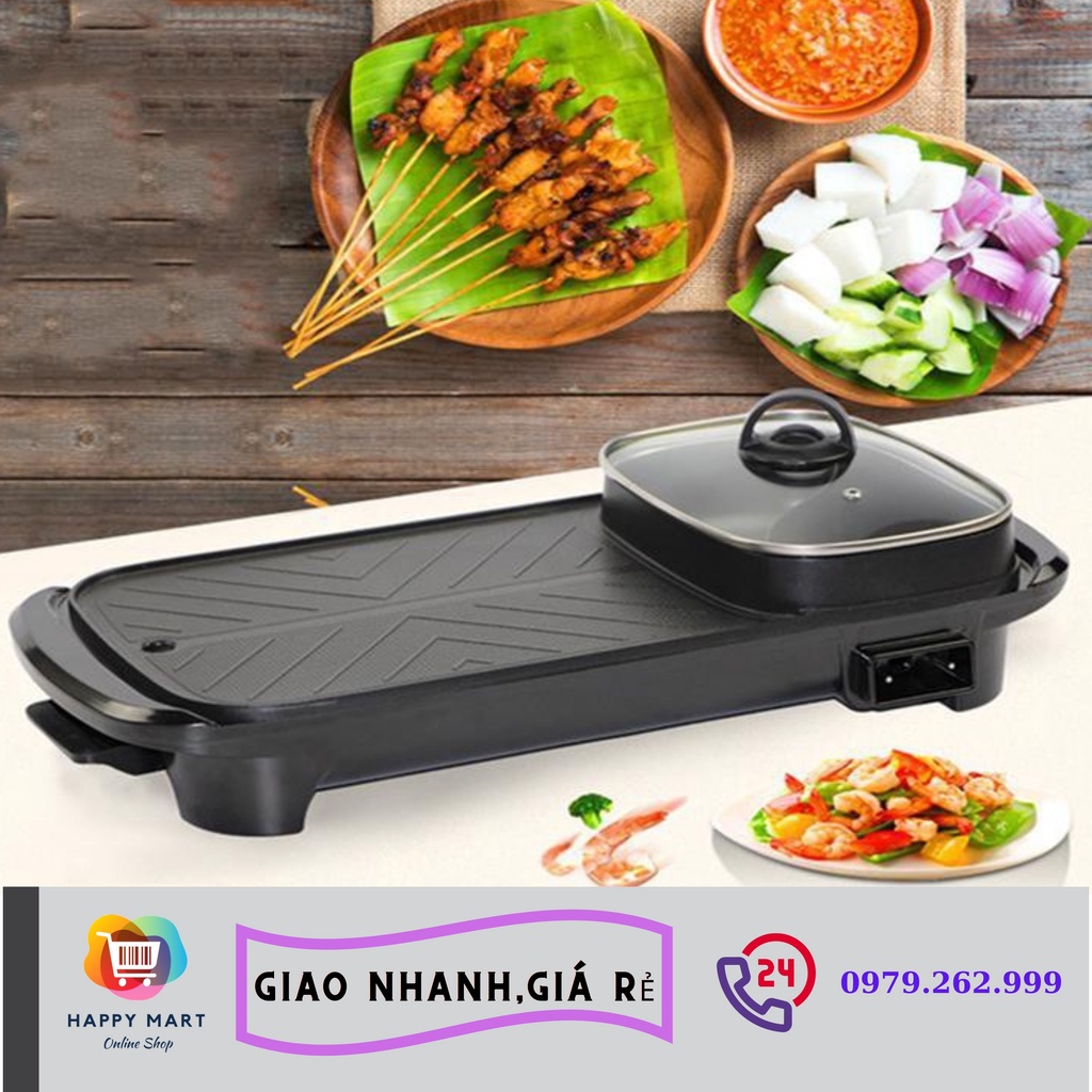 Nồi lẩu nướng Hongshuangxi đa năng 2 in 1 tiện lợi - đa nănng - tiết kiệm - Hàng Chính Hãng
