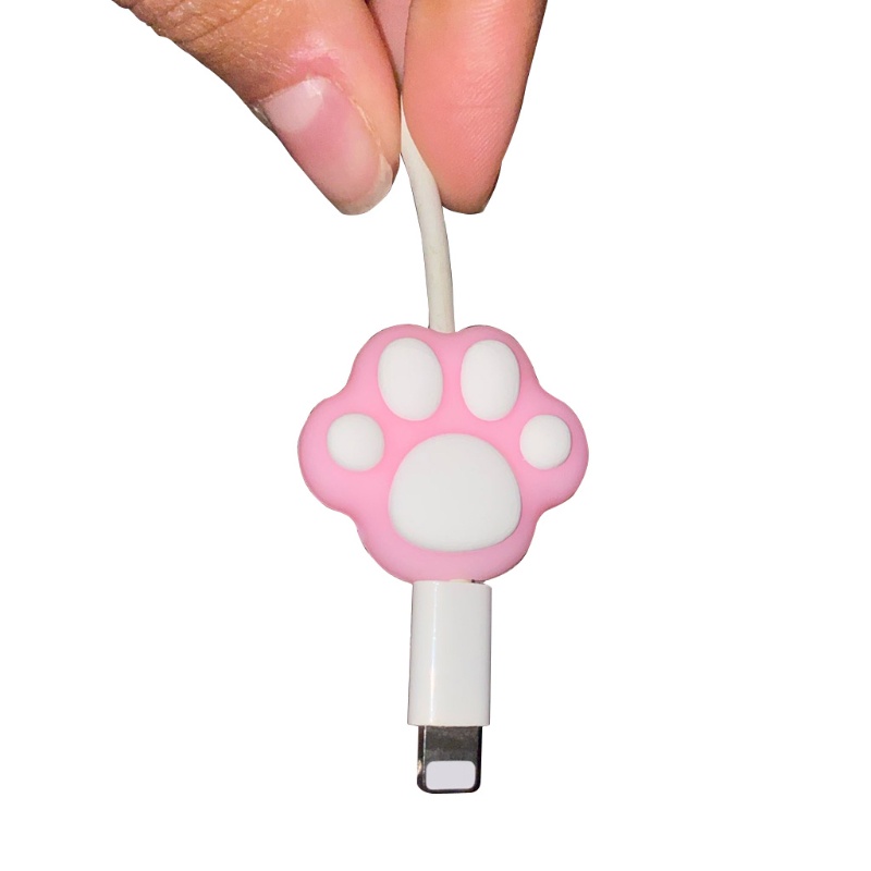 Will Black Pink White Cute Cat Paw Sleeve USB Charger Data Cable Protector Saver