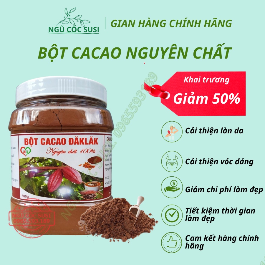 BỘT CACAO ĐẮC LẮk NGUYÊN CHẤT, ĐẶC BIỆT KHÔNG PHA TRỘN Hộp 500gr, Bột Ca Cao Hàng Chuẩn Daklak Cực Thơm Ngon Bổ DưỡnG