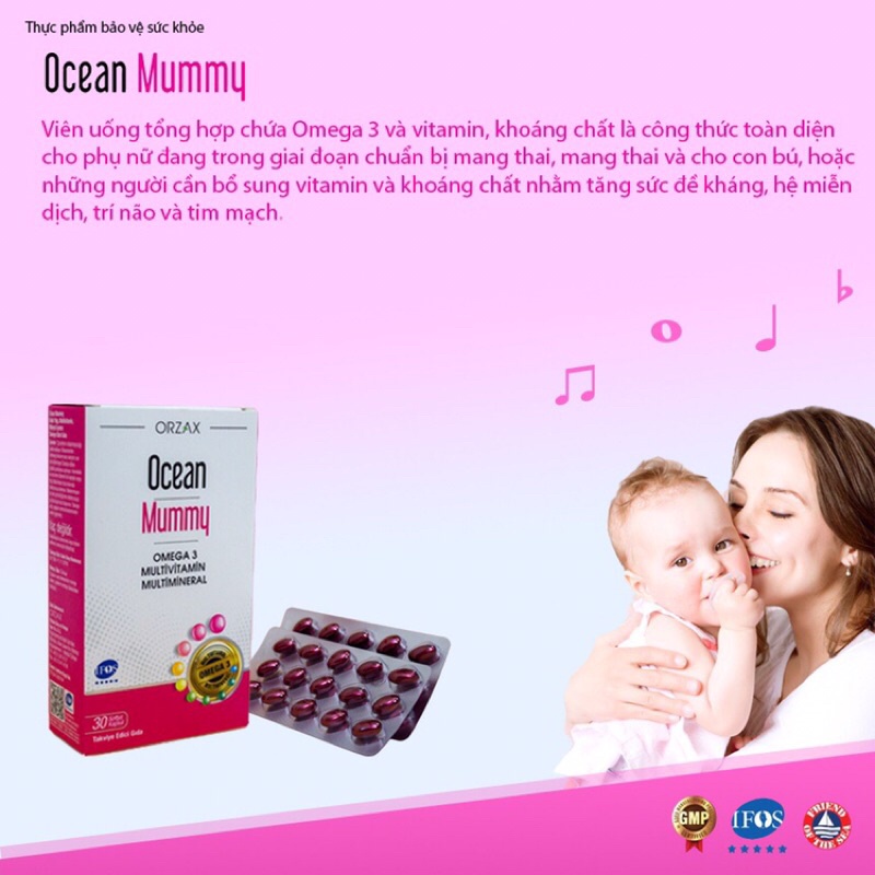 Ocean Mummy - vitamin tổng hợp cho phụ nữ mang thai hộp 30 viên dạng vỉ