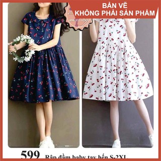 Rập giấy mã 599 - Rập đầm dáng baby tay nhí (Bản vẽ)