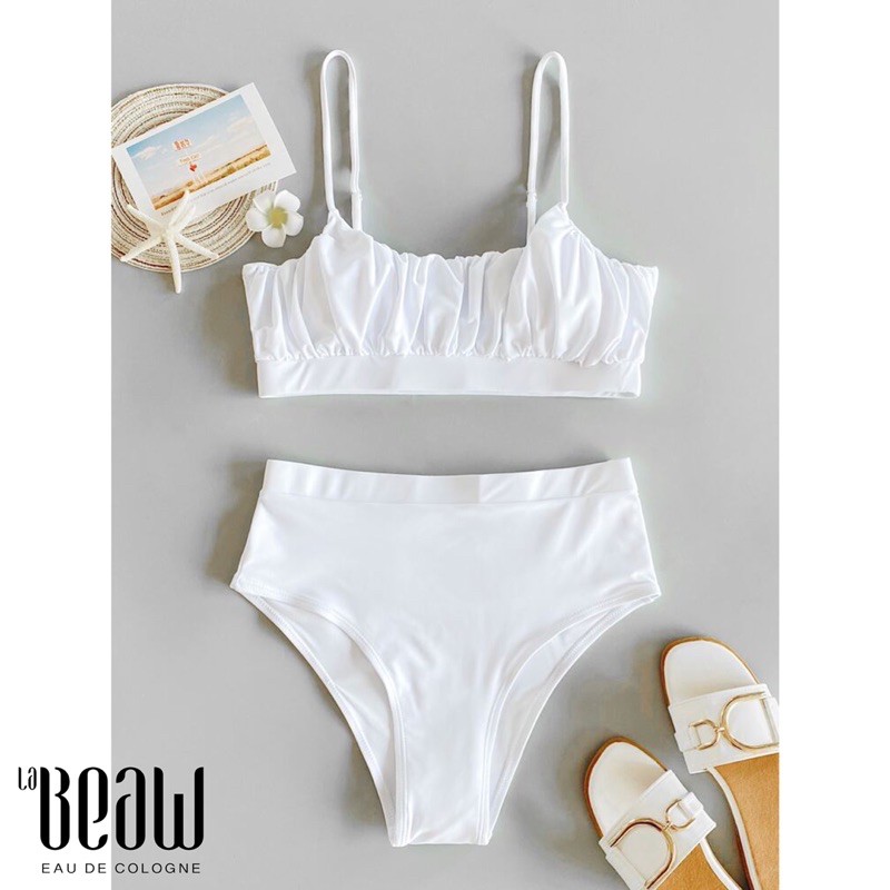 Bikini 2 dây dúng xù ôm ngực xinh xắn - TRẮNG - swswim23201211181