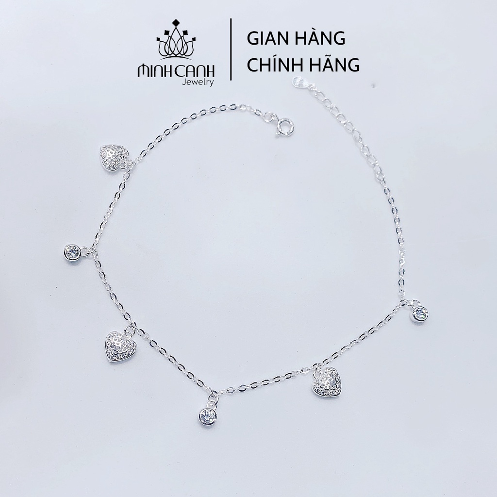 Lắc Chân Bạc Bi Trai Tim Minh Canh Jewelry