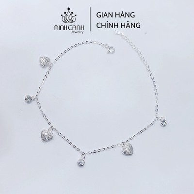Lắc Chân Bạc Bi Trái Tim Minh Canh Jewelry