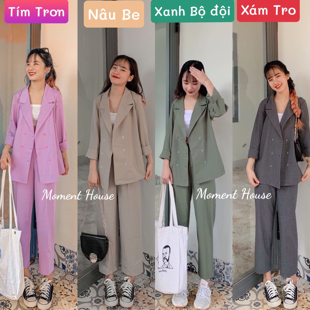 SET VEST 9 TẤC ĐỦ SIZE SML màu Nâu Be ( Vải đẹp ) [Moment House]