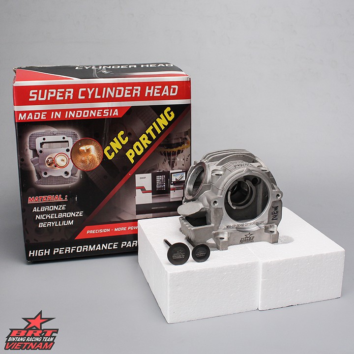 VỎ ĐẦU BRT CNC LỖ GÔN JUPITER SIRIUS XĂNG CƠ MIỆNG + GIC NIKEL 29/24