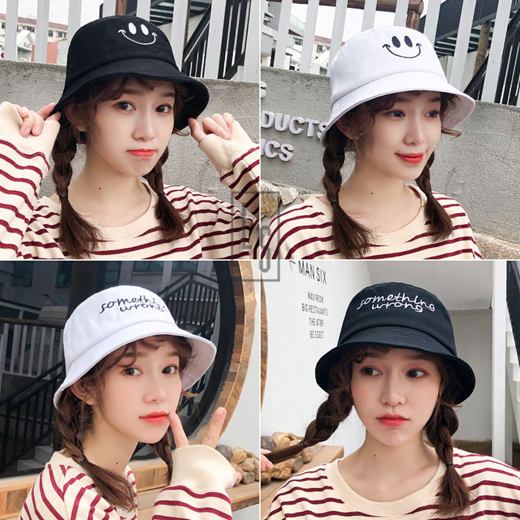 Nón Bucket Mặt Cười Something Wrong - Mũ Bucket Thêu Something Wrong Mặt Cười