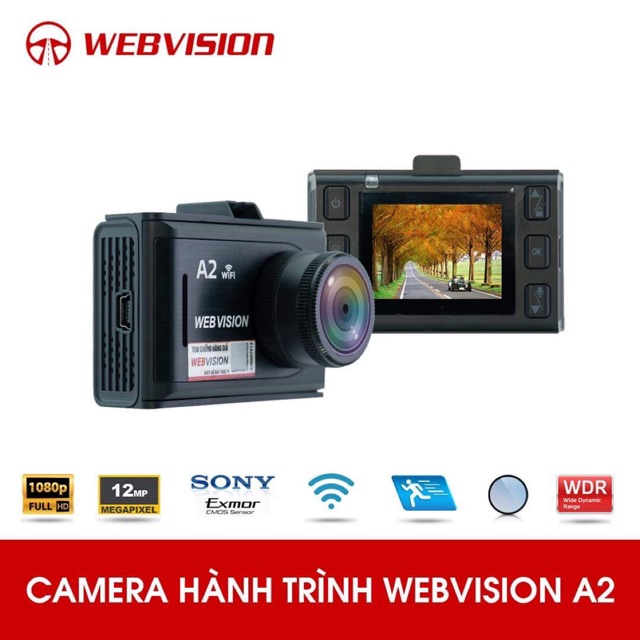 Webvision A2 - Camera hành trình kết nối wifi ứng dụng điện thoại