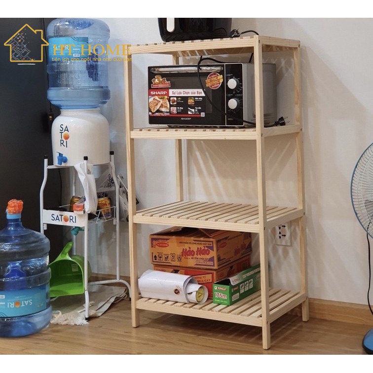 KỆ LÒ VI SÓNG 4 TẦNG GỖ THÔNG | BigBuy360 - bigbuy360.vn