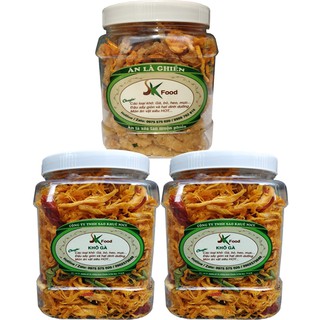 COMBO 1KG KHÔ GÀ VÀ 1 HŨ CƠM CHÁY LẮC KHÔ GÀ THƯƠNG HIỆU SK FOOD