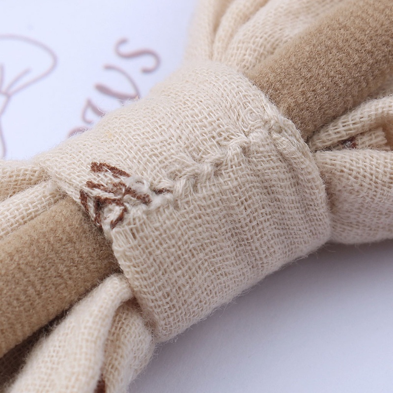Băng Đô Nơ Co Giãn Bằng Vải Cotton Mềm Màu Trơn Thời Trang Cho Bé