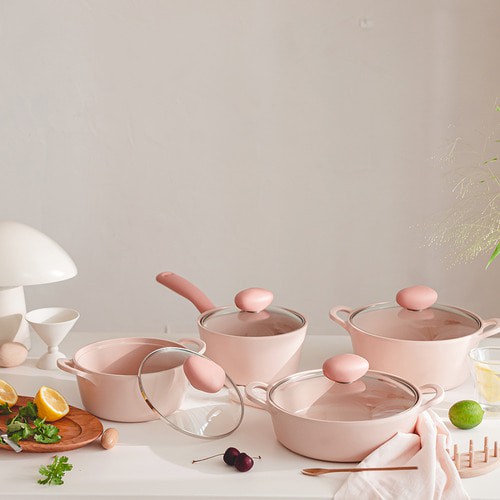 ♡K-kitchen♡   Bộ sưu tập chậu và chảo cảm ứng màu hồng