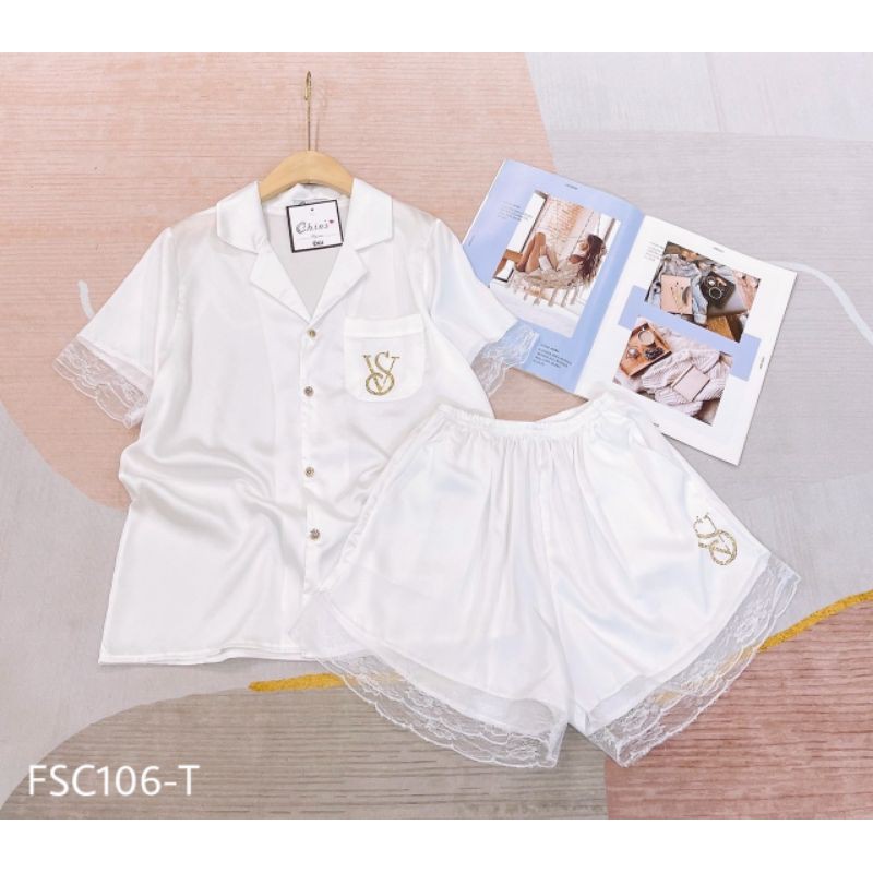 [ Siêu Mát] Đồ bộ pyjama nữ, Đồ đầm ngủ đẹp,Set bộ hoạ tiết lụa satin kate quần đùi tay ngắn, thời trang mặc nhà xinh